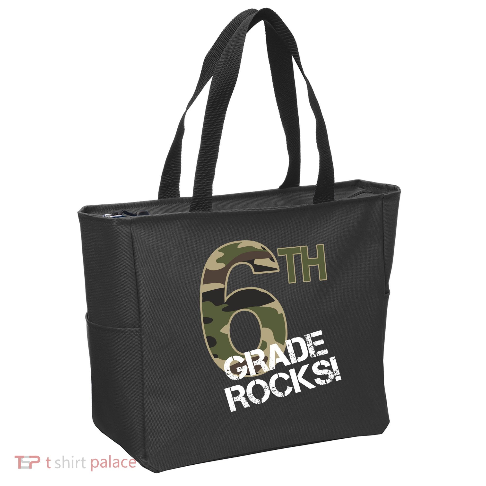 6th Grade Rocks Camo Tote Bag