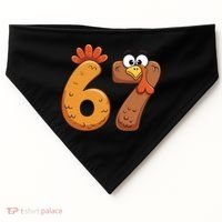 67 Thanksgiving Turkey USA-Made Doggie Bandana thumb 0