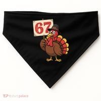 67 Turkey Thanksgiving Meme Funny Sixty Seven USA-Made Doggie Bandana thumb 0