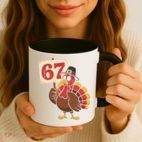 67 Turkey Thanksgiving Meme Funny Sixty Seven Coffee Mug thumb 3