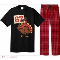 67 Turkey Thanksgiving Meme Funny Sixty Seven Pajama Set thumb 0
