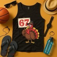 67 Turkey Thanksgiving Meme Funny Sixty Seven Tank Top thumb 4