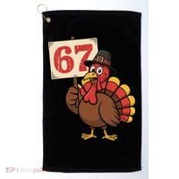 67 Turkey Thanksgiving Meme Funny Sixty Seven Golf Towel thumb 0