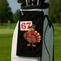 67 Turkey Thanksgiving Meme Funny Sixty Seven Golf Towel thumb 2