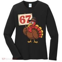 67 Turkey Thanksgiving Meme Funny Sixty Seven Women's Long Sleeve Shirt thumb 0