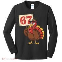 67 Turkey Thanksgiving Meme Funny Sixty Seven Kids Long Sleeve Shirt thumb 0