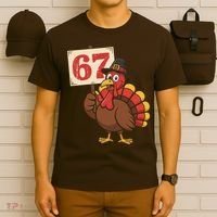 67 Turkey Thanksgiving Meme Funny Sixty Seven T-Shirt thumb 6