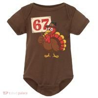67 Turkey Thanksgiving Meme Funny Sixty Seven Baby Bodysuit thumb 0