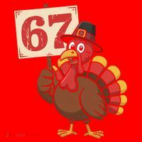 67 Turkey Thanksgiving Meme Funny Sixty Seven Santa Hat thumb 1
