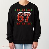 67 Ugly Christmas Xmas Buffalo Plaid Six Seven Women's Sweatshirt thumb 0