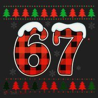 67 Ugly Christmas Xmas Buffalo Plaid Six Seven Women's Sweatshirt thumb 2