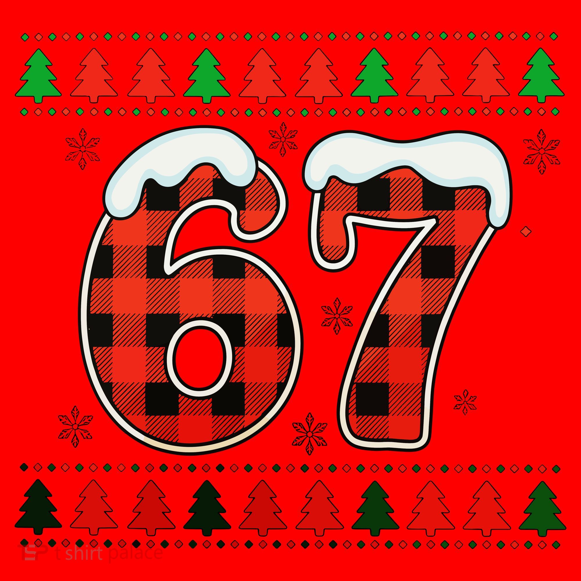 67 Ugly Christmas Xmas Buffalo Plaid Six Seven Santa Hat