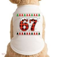 67 Ugly Christmas Xmas Buffalo Plaid Six Seven Doggie Tank thumb 0