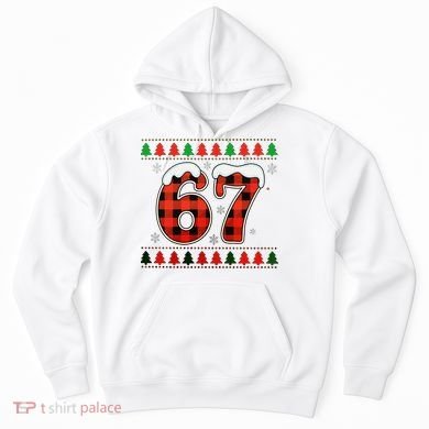 67 Ugly Christmas Xmas Buffalo Plaid Six Seven Hoodie