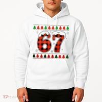 67 Ugly Christmas Xmas Buffalo Plaid Six Seven Hoodie thumb 2