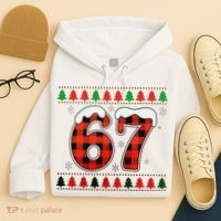 67 Ugly Christmas Xmas Buffalo Plaid Six Seven Hoodie thumb 4