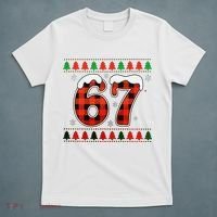 67 Ugly Christmas Xmas Buffalo Plaid Six Seven T-Shirt thumb 5