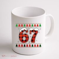 67 Ugly Christmas Xmas Buffalo Plaid Six Seven Coffee Mug thumb 1