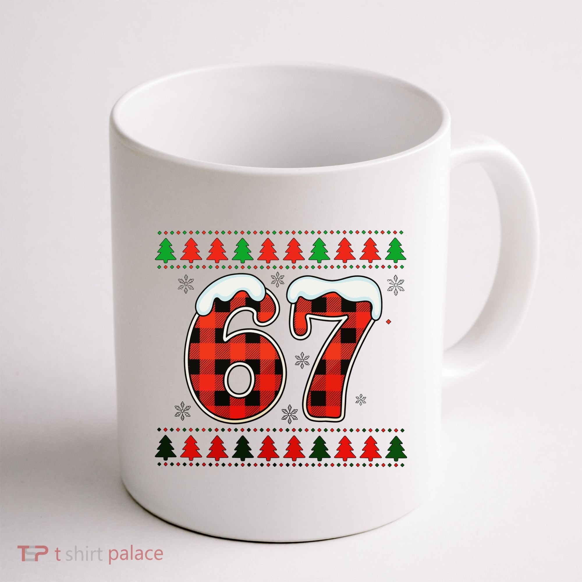 67 Ugly Christmas Xmas Buffalo Plaid Six Seven Coffee Mug