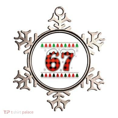 67 Ugly Christmas Xmas Buffalo Plaid Six Seven Ornament