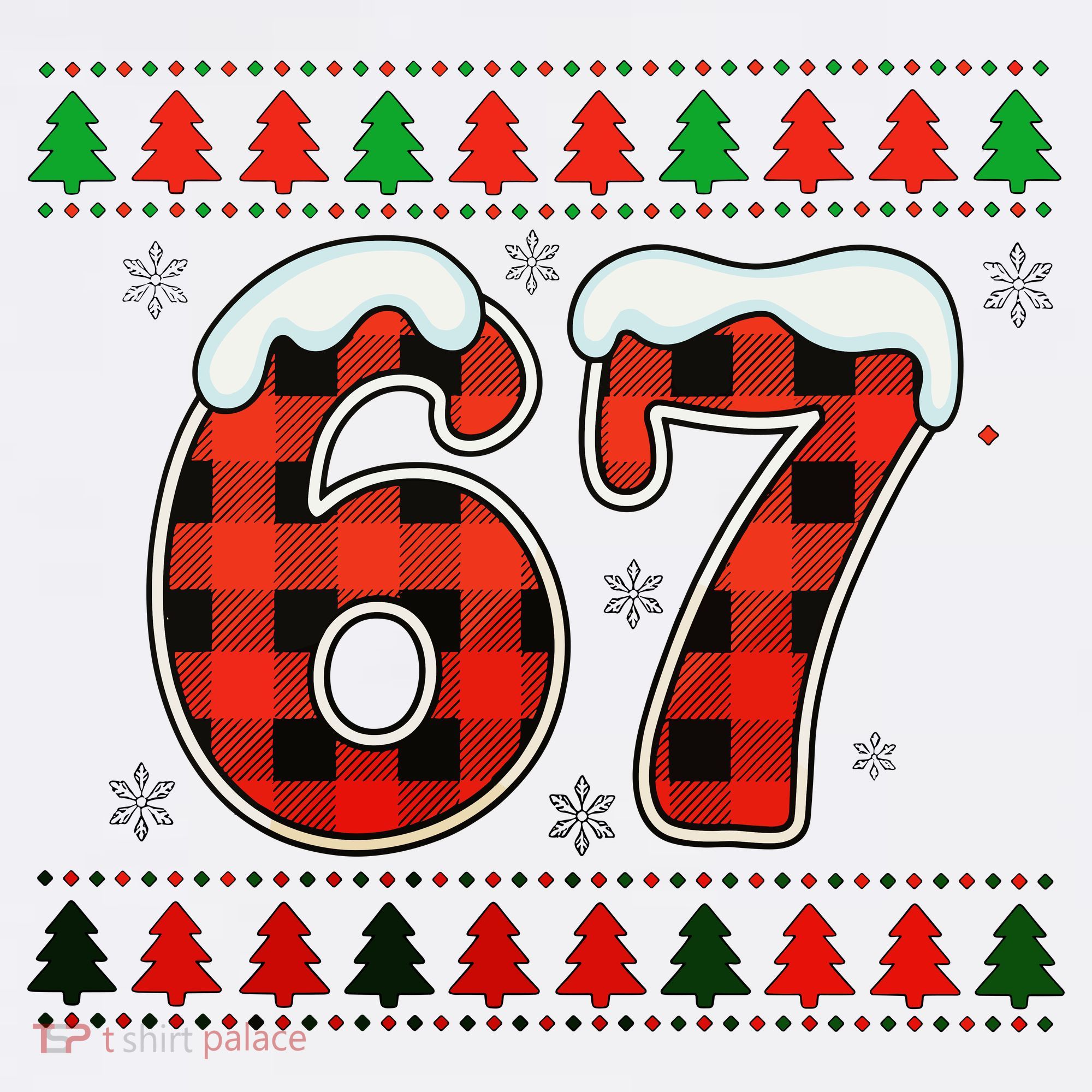 67 Ugly Christmas Xmas Buffalo Plaid Six Seven Women's Tank Top