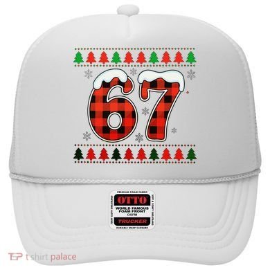 67 Ugly Christmas Xmas Buffalo Plaid Six Seven Hat