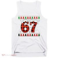 67 Ugly Christmas Xmas Buffalo Plaid Six Seven Tank Top thumb 0
