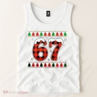 67 Ugly Christmas Xmas Buffalo Plaid Six Seven Tank Top thumb 2