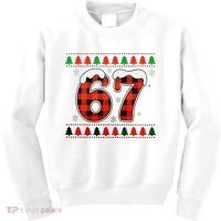 67 Ugly Christmas Xmas Buffalo Plaid Six Seven Kids Sweatshirt thumb 0