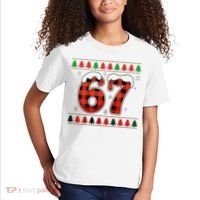 67 Ugly Christmas Xmas Buffalo Plaid Six Seven Kids T-Shirt thumb 2