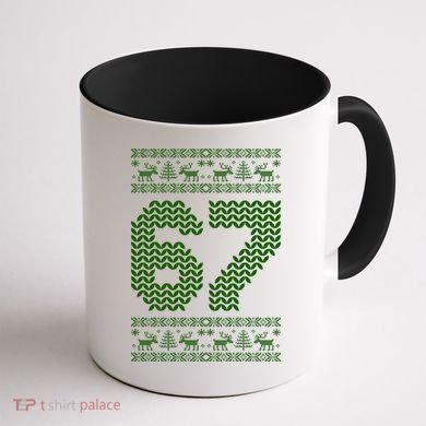 6-7 Ugly Christmas Sweater 67 Meme Design Coffee Mug back