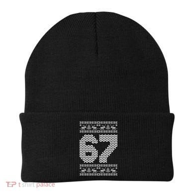 6-7 Ugly Christmas Sweater 67 Meme Design Beanie