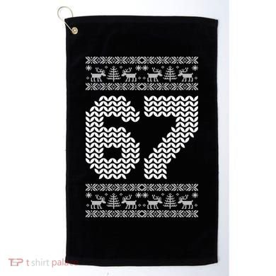 6-7 Ugly Christmas Sweater 67 Meme Design Golf Towel