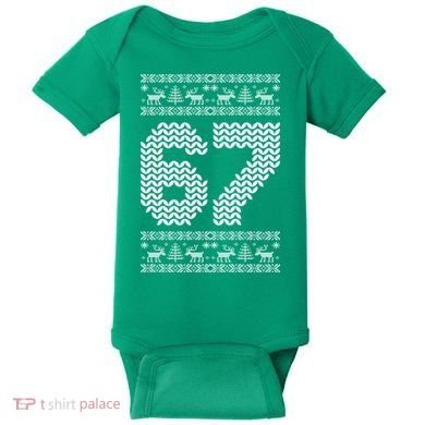 6-7 Ugly Christmas Sweater 67 Meme Design Baby Bodysuit