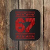 6-7 Ugly Christmas Sweater 67 Meme Funny Coaster thumb 0