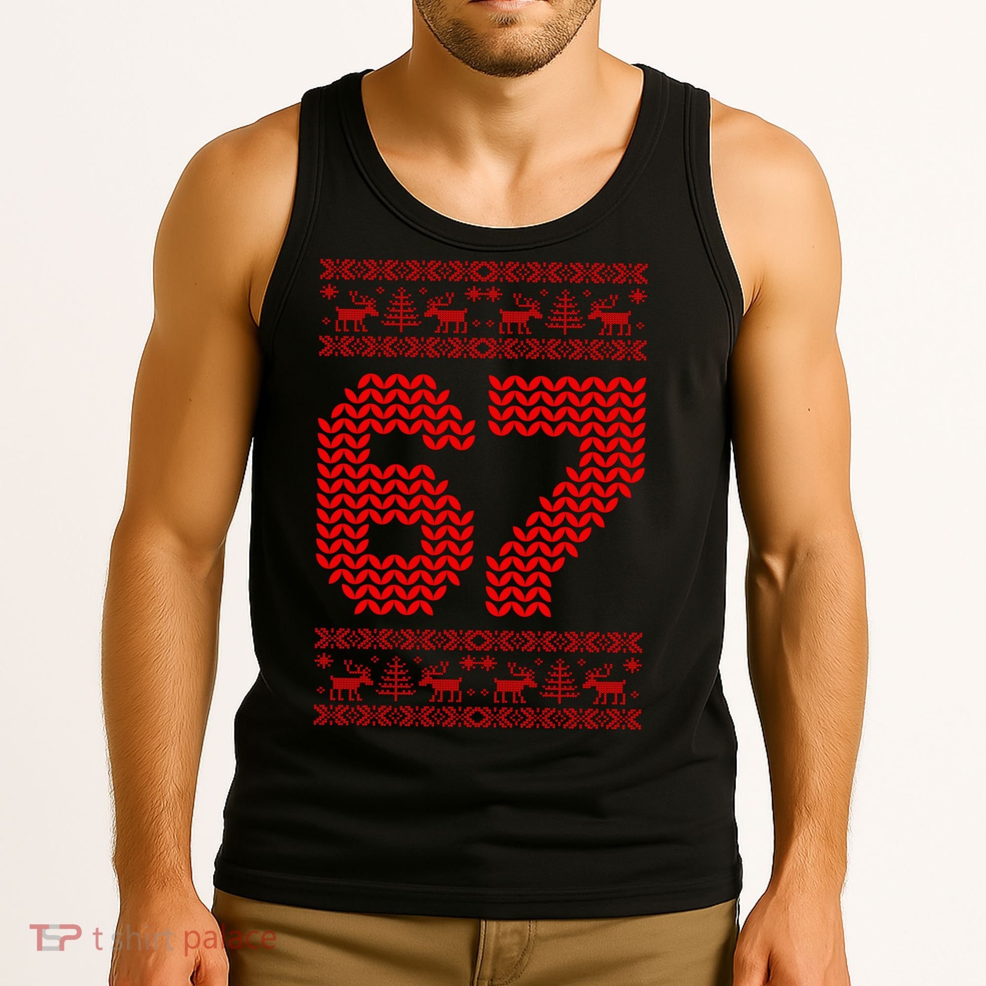 6-7 Ugly Christmas Sweater 67 Meme Funny Tank Top