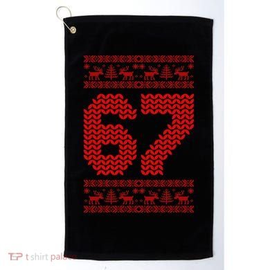 6-7 Ugly Christmas Sweater 67 Meme Funny Golf Towel