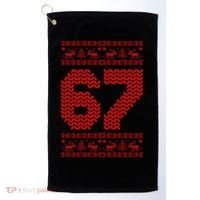6-7 Ugly Christmas Sweater 67 Meme Funny Golf Towel thumb 0