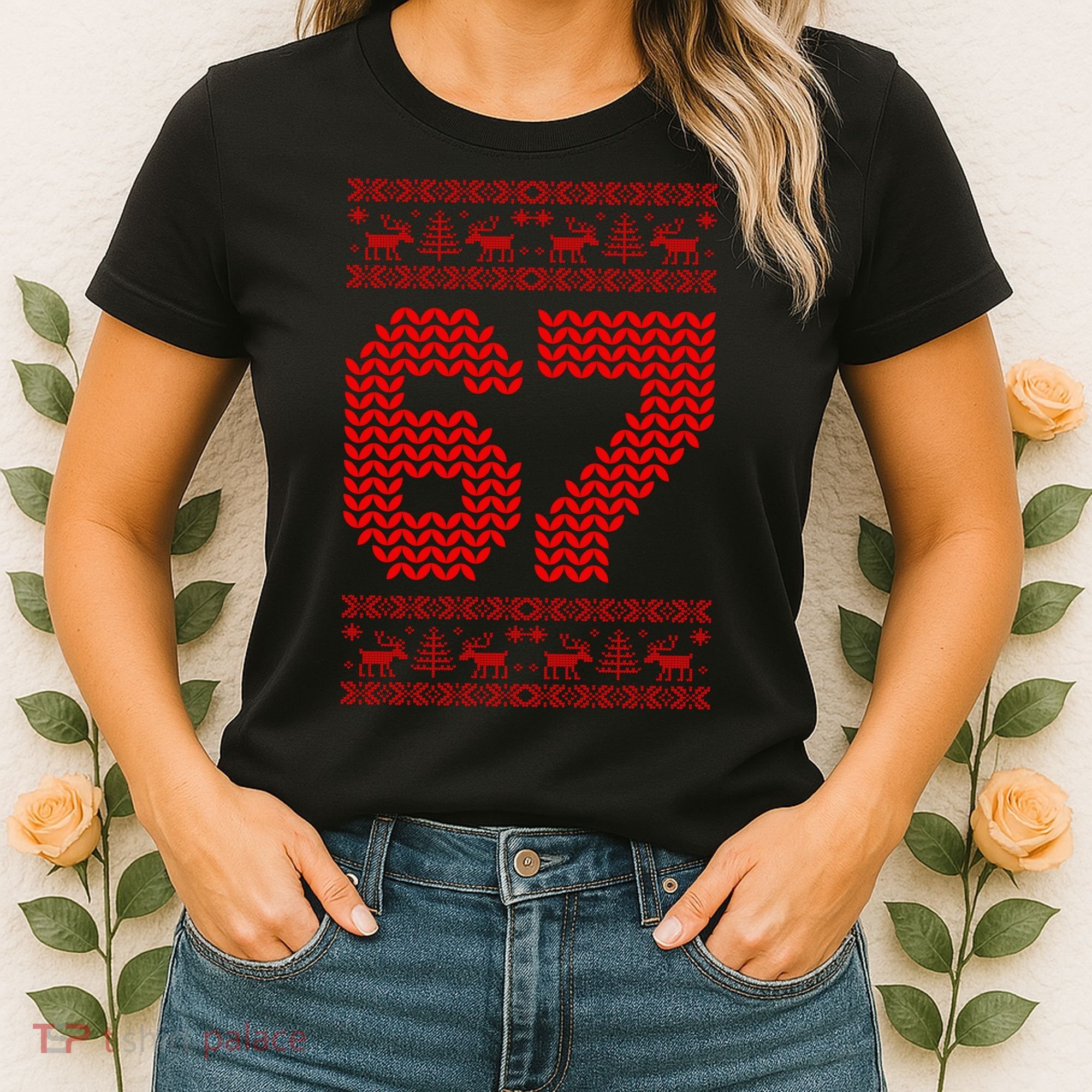 6-7 Ugly Christmas Sweater 67 Meme Funny Women's T-Shirt