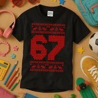 6-7 Ugly Christmas Sweater 67 Meme Funny Kids T-Shirt thumb 3