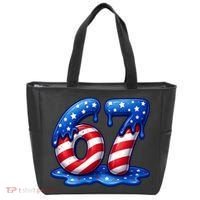 67 USA Flag Drip Patriotic 6-7 Meme Tote Bag thumb 0
