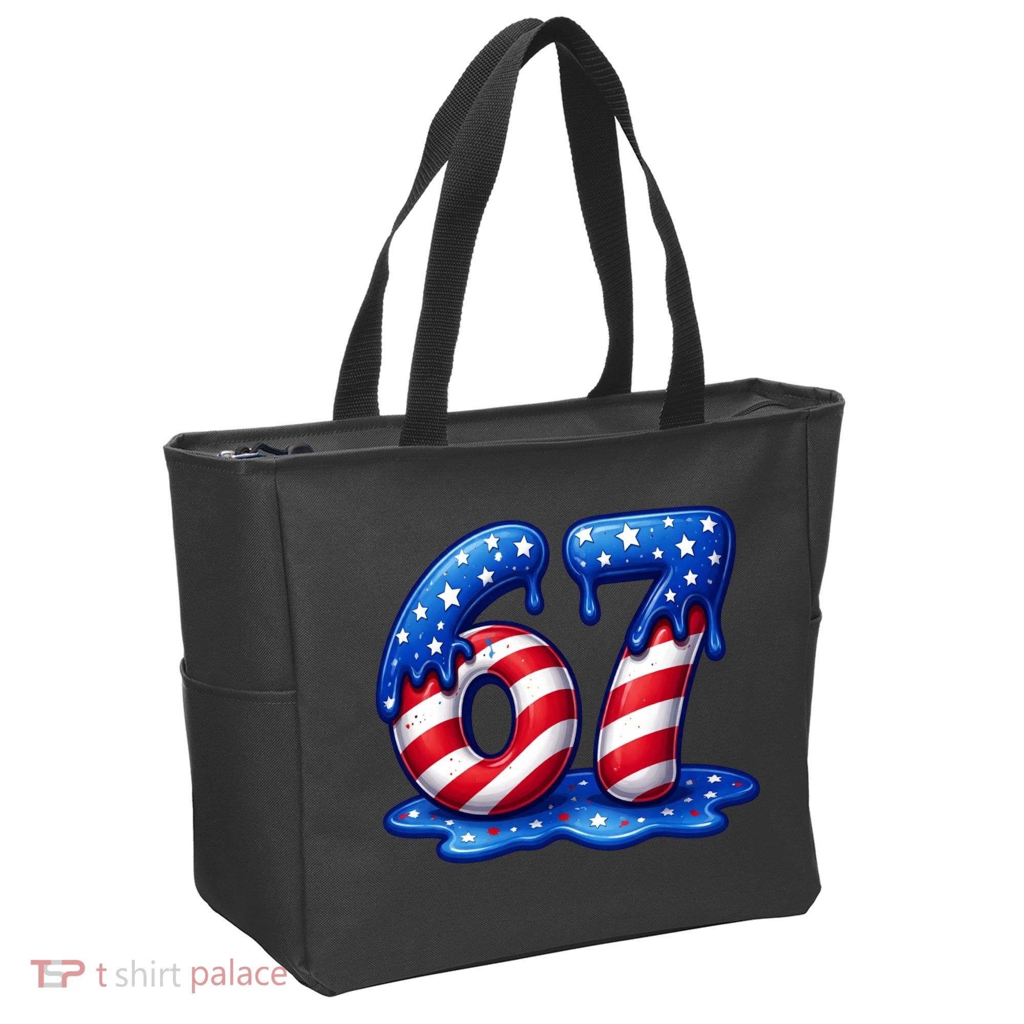 67 USA Flag Drip Patriotic 6-7 Meme Tote Bag