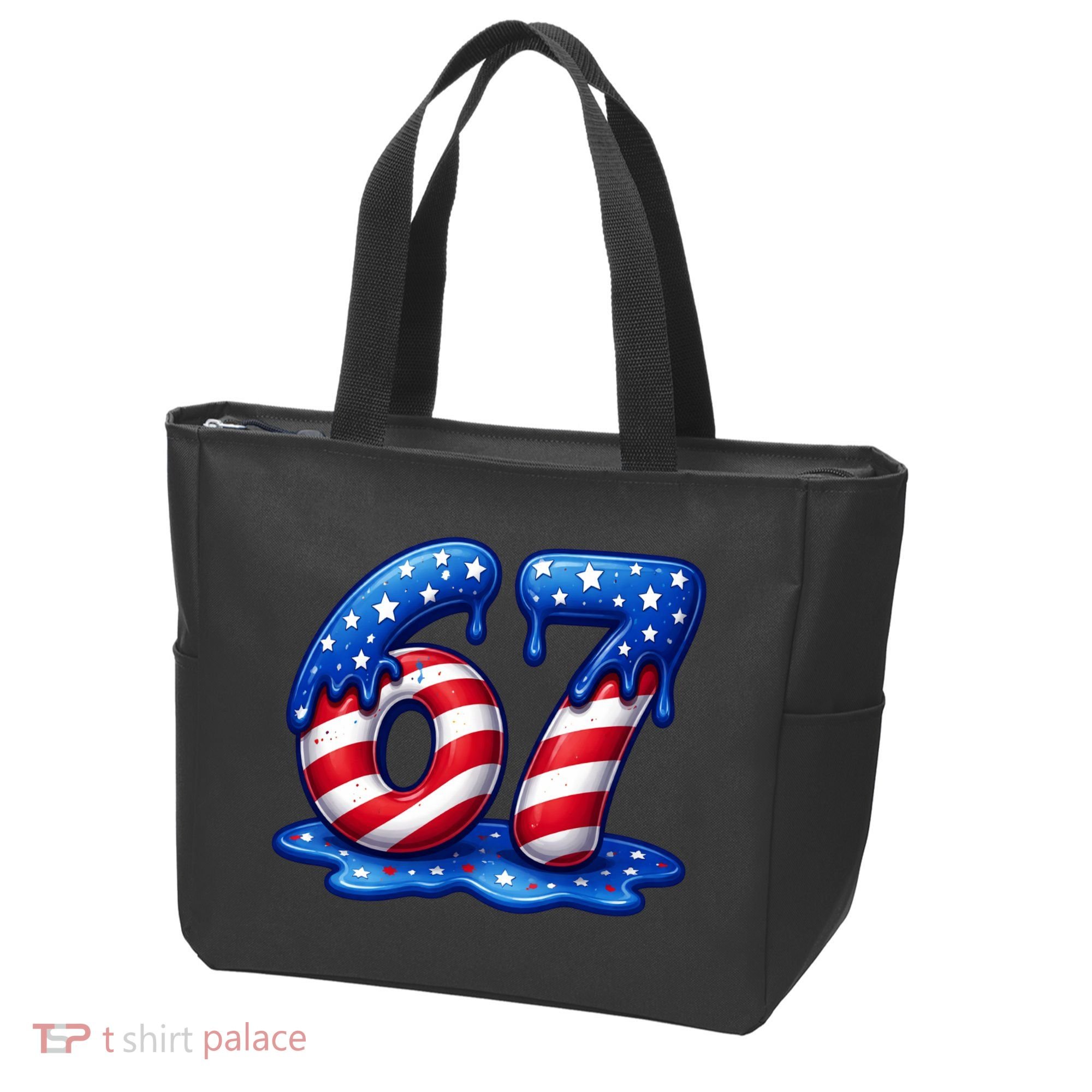 67 USA Flag Drip Patriotic 6-7 Meme Tote Bag