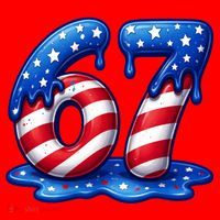 67 USA Flag Drip Patriotic 6-7 Meme Santa Hat thumb 1
