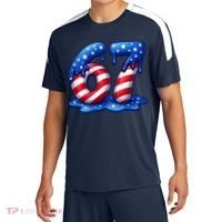 67 USA Flag Drip Patriotic 6-7 Meme Sport-Tek Competitor United Soccer Jersey thumb 0