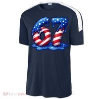 67 USA Flag Drip Patriotic 6-7 Meme Sport-Tek Competitor United Soccer Jersey thumb 2