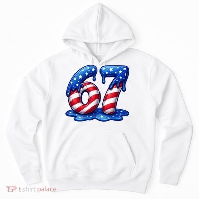 67 USA Flag Drip Patriotic 6-7 Meme Hoodie
