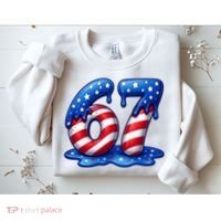 67 USA Flag Drip Patriotic 6-7 Meme Sweatshirt thumb 2