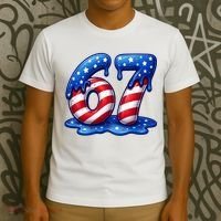 67 USA Flag Drip Patriotic 6-7 Meme T-Shirt thumb 3