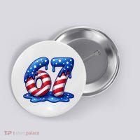 67 USA Flag Drip Patriotic 6-7 Meme Button thumb 0